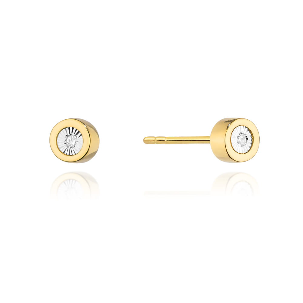 Náušnice CK017 Diamant 2 x 0,0145ct žlté zlato Au 585/1000 2