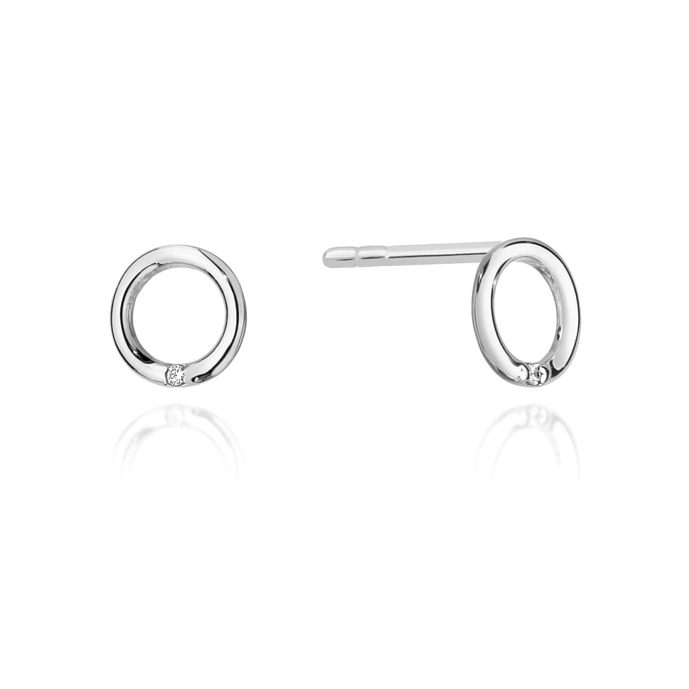 Náušnice CK028 Diamant 2 x 0,005ct biele zlato Au 585/1000 2