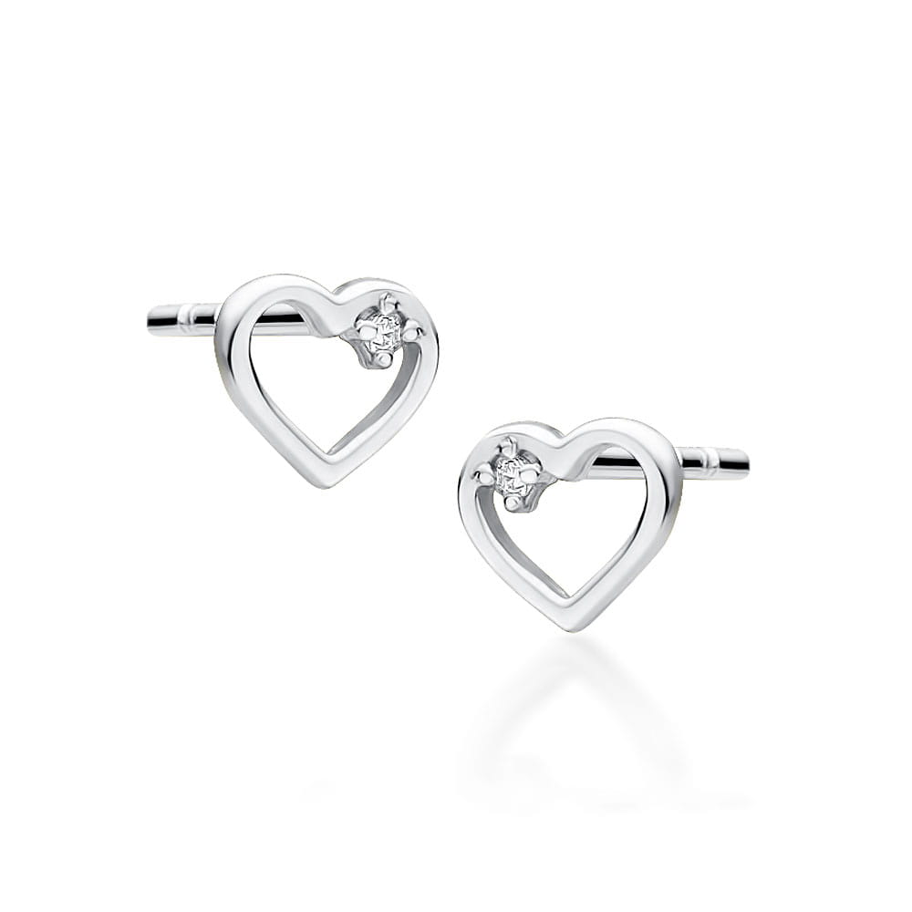 Náušnice CK034 Diamant 2 x 0,005ct biele zlato Au 585/1000 2