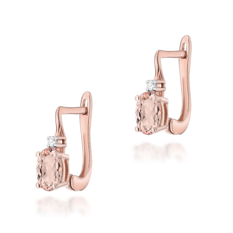 Náušnice K0011 Morganit 2 x 0,40ct ružové zlato Au 585/1000 2