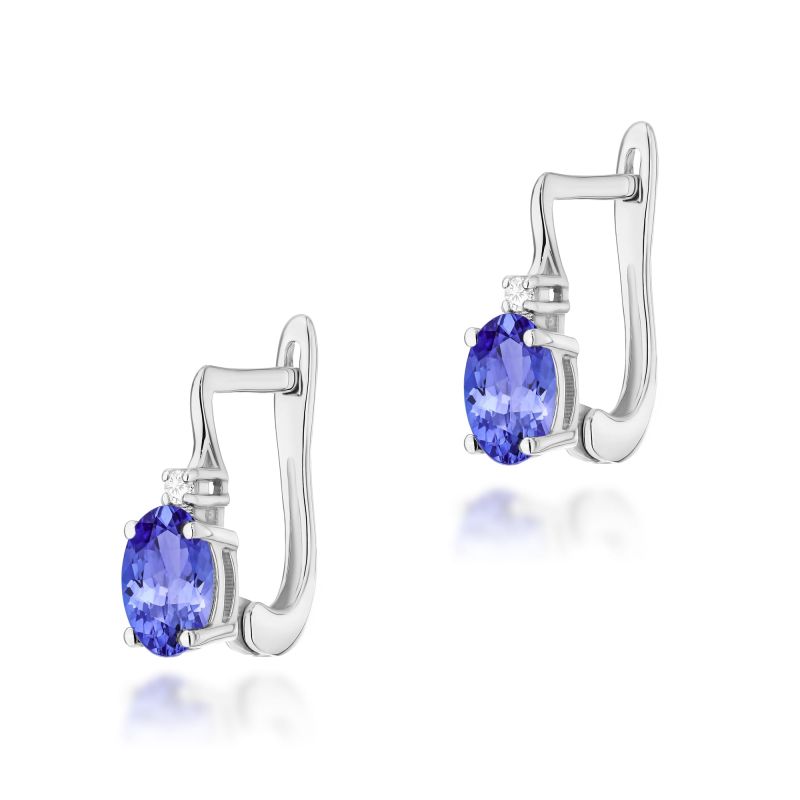 Náušnice K0011 Tanzanite 2 x 0,40ct biele zlato Au 585/1000 2