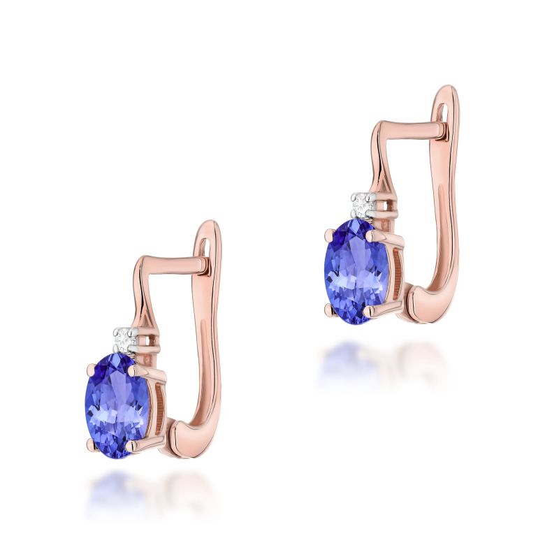 Náušnice K0011 Tanzanite 2 x 0,40ct ružové zlato Au 585/1000 2