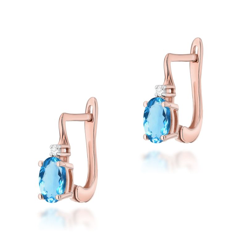 Náušnice K0011 Topaz 2 x 0,50ct ružové zlato Au 585/1000 2