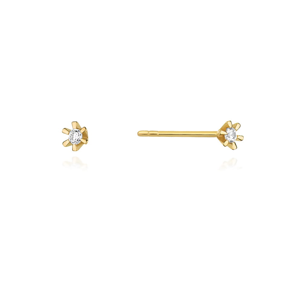 Náušnice K0029 Diamant 2 x 0,02ct žlté zlato Au 585/1000 2