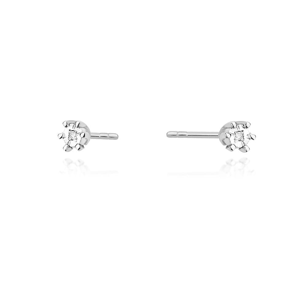 Náušnice K0031 Diamant 2 x 0,0086ct biele zlato Au 585/1000 2