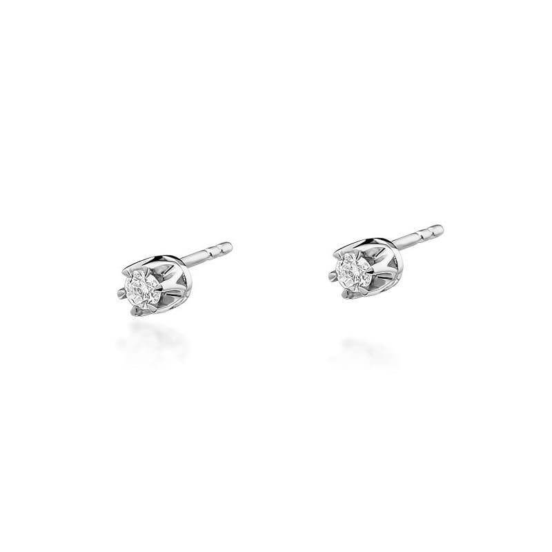 Náušnice K0032 Diamant 2 x 0,10ct biele zlato Au 585/1000 2