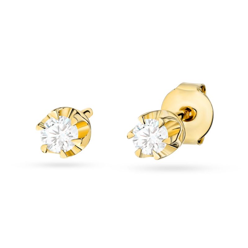 Náušnice K0032 Laboratory Diamond 2 x 0,10ct žlté zlato Au 585/1000 2