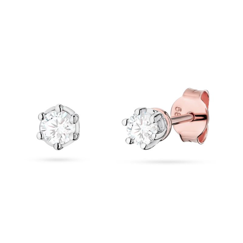 Náušnice K0068 Laboratory Diamond 2 x 0,15ct ružové zlato Au 585/1000 2