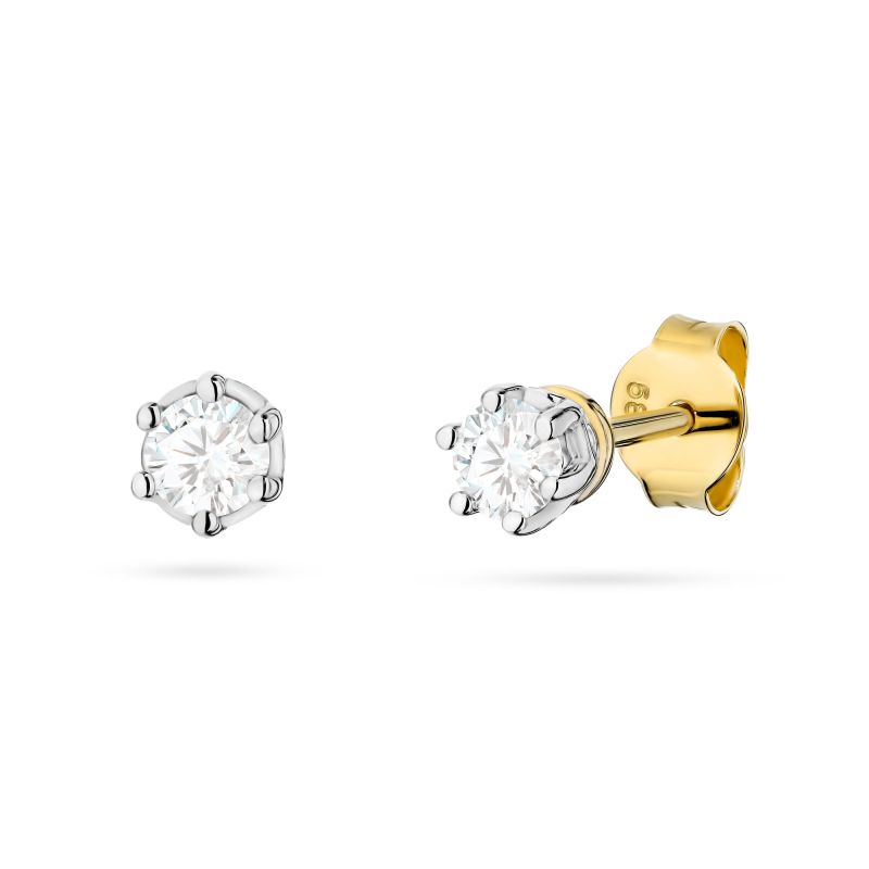 Náušnice K0068 Laboratory Diamond 2 x 0,15ct žlté zlato Au 585/1000 2