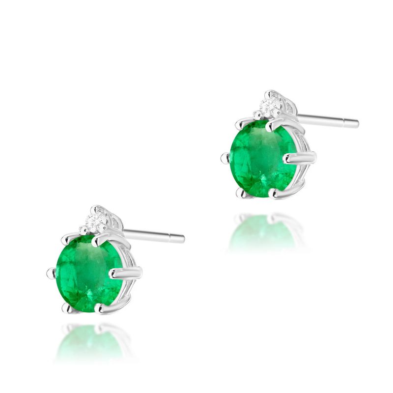 Náušnice K0076 Emerald 2 x 0,50ct biele zlato Au 585/1000 2
