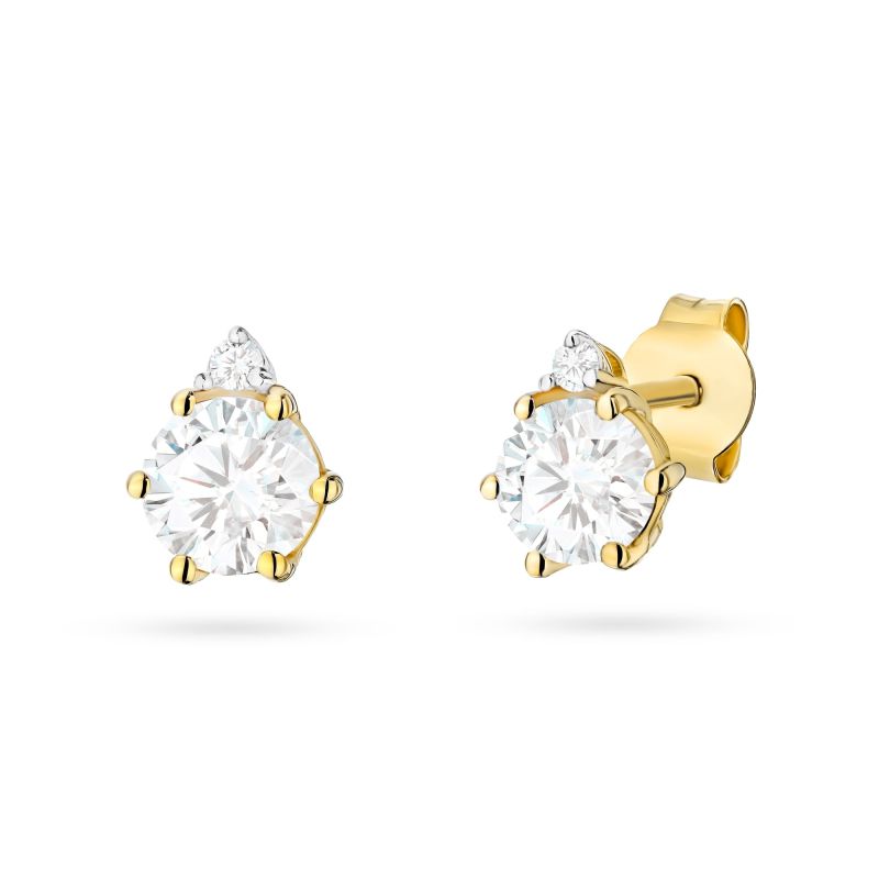 Náušnice K0076 Laboratory Diamond 2 x 0,50ct žlté zlato Au 585/1000 2