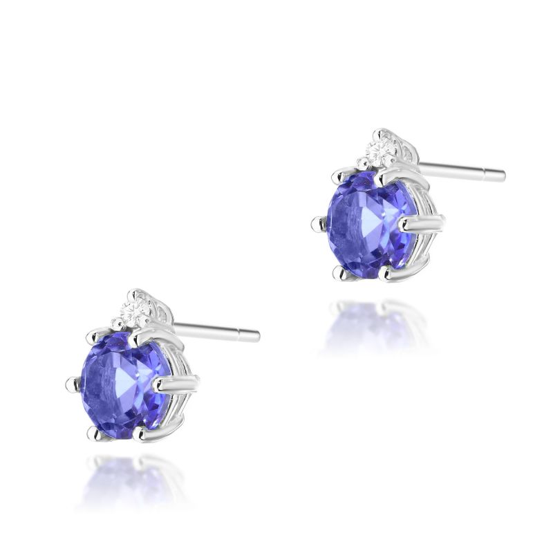 Náušnice K0076 Tanzanite 2 x 0,50ct biele zlato Au 585/1000 2