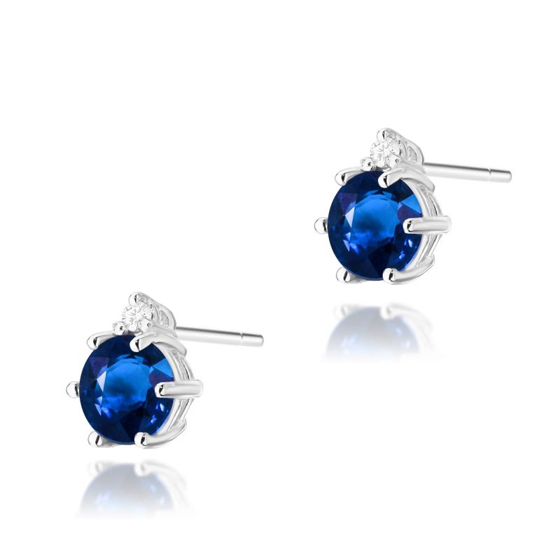 Náušnice K0076 Zafír 2 x 0,50ct biele zlato Au 585/1000 2