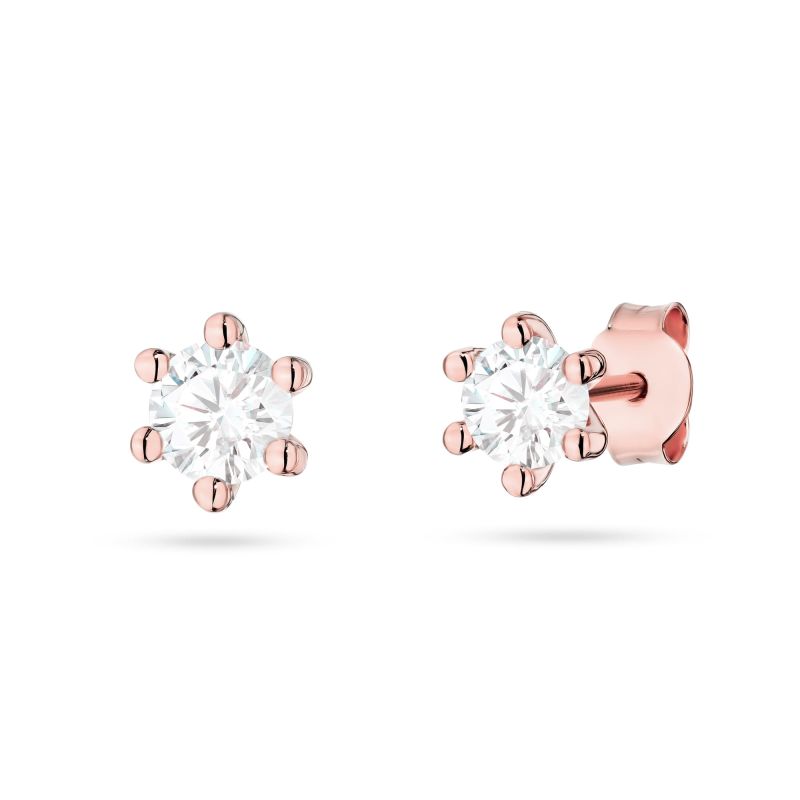 Náušnice K0222 Laboratory Diamond 2 x 0,10ct ružové zlato Au 585/1000 2