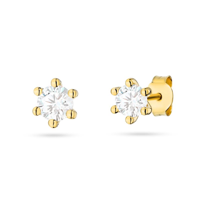 Náušnice K0222 Laboratory Diamond 2 x 0,10ct žlté zlato Au 585/1000 2