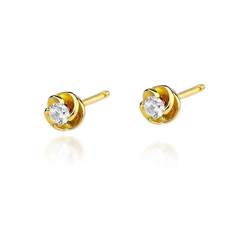Náušnice K0329 Diamant 2 x 0,08ct žlté zlato Au 585/1000 2