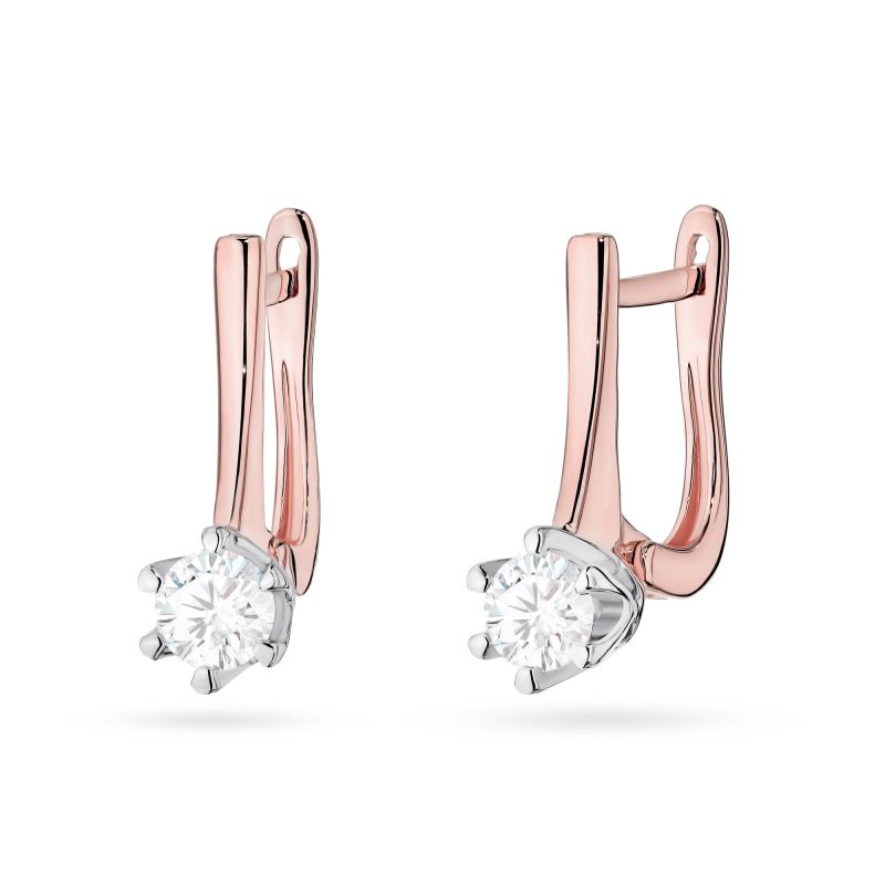 Náušnice K0520 Laboratory Diamond 2 x 0,30ct ružové zlato Au 585/1000 2