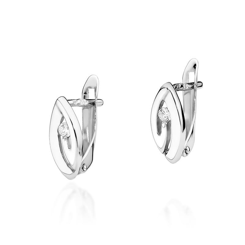 Náušnice KO008 Diamant 2 x 0,05ct biele zlato Au 585/1000 2