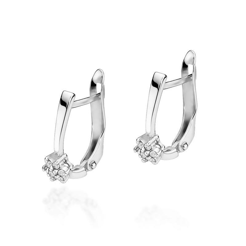 Náušnice KO016 s diamantmi biele zlato Au 585/1000 2