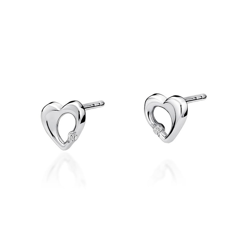 Náušnice KO020 Diamant 2 x 0,0086ct biele zlato Au 585/1000 2
