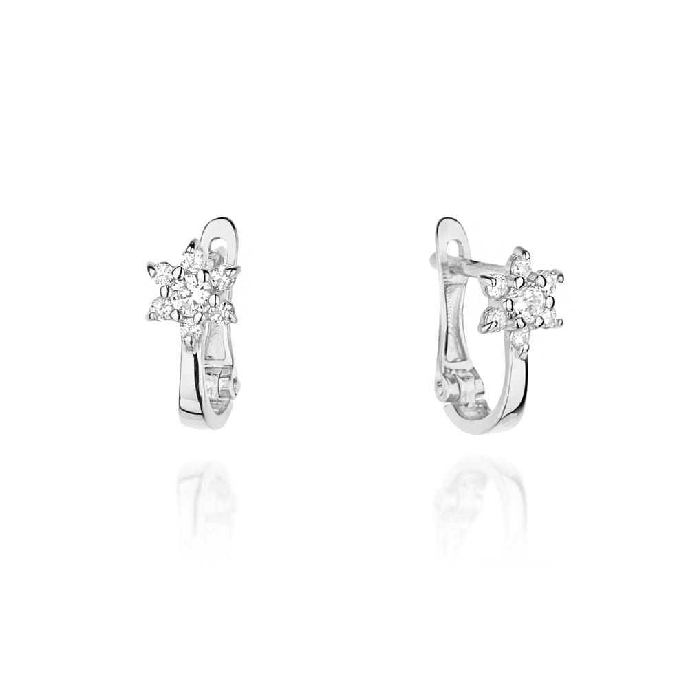 Náušnice KO030 Diamant 2 x 0,07ct biele zlato Au 585/1000 2