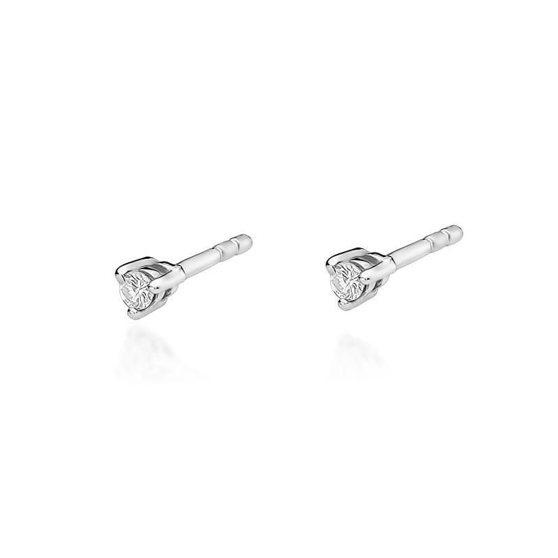Náušnice KO035 Diamant 2 x 0,04ct biele zlato Au 585/1000 2