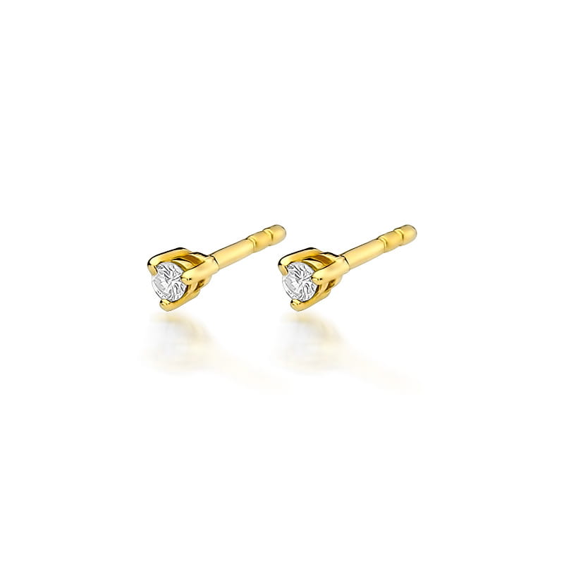 Náušnice KO035 Diamant 2 x 0,04ct žlté zlato Au 585/1000 2