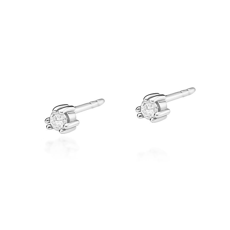Náušnice KO038 Diamant 2 x 0,08ct biele zlato Au 585/1000 2