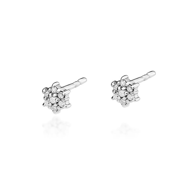 Náušnice KO039 s diamantmi biele zlato Au 585/1000 2