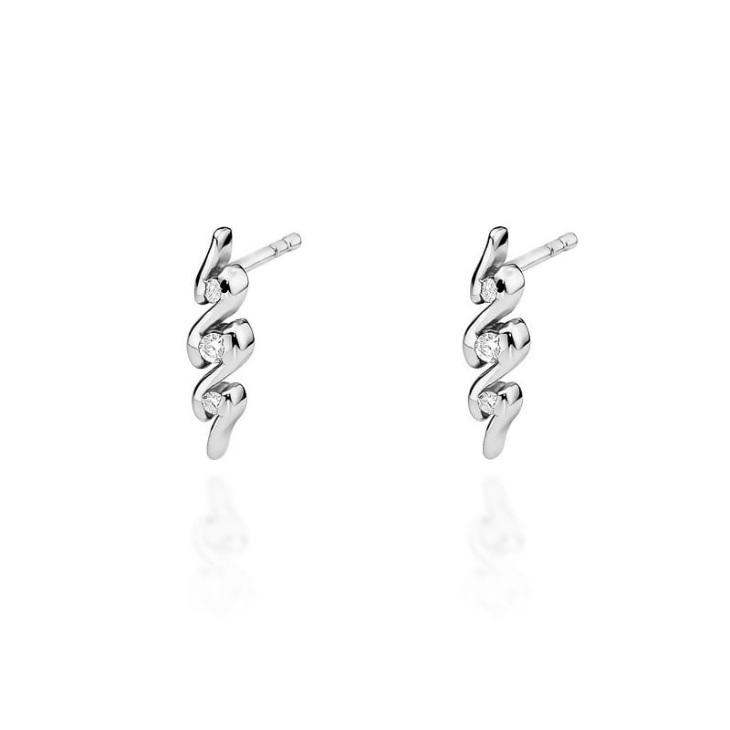 Náušnice KO042 Diamant 2 x 0,03ct biele zlato Au 585/1000 2