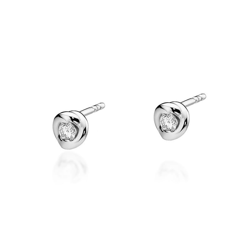 Náušnice KO044 Diamant 2 x 0,08ct biele zlato Au 585/1000 2