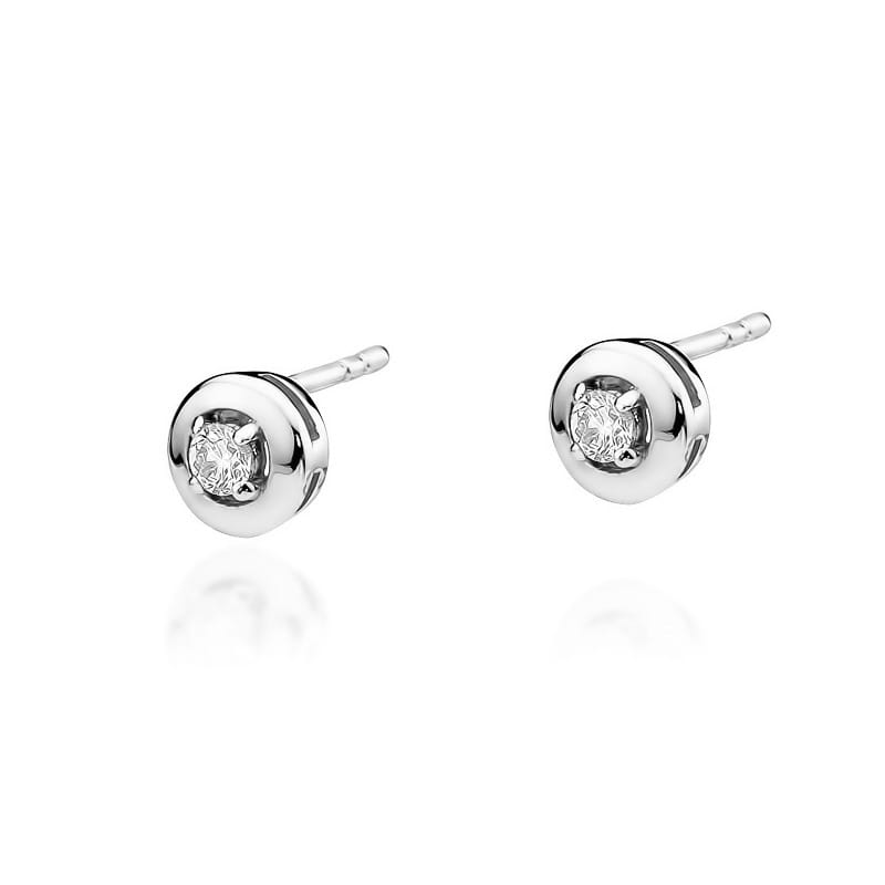 Náušnice KO045 Diamant 2 x 0,10ct biele zlato Au 585/1000 2