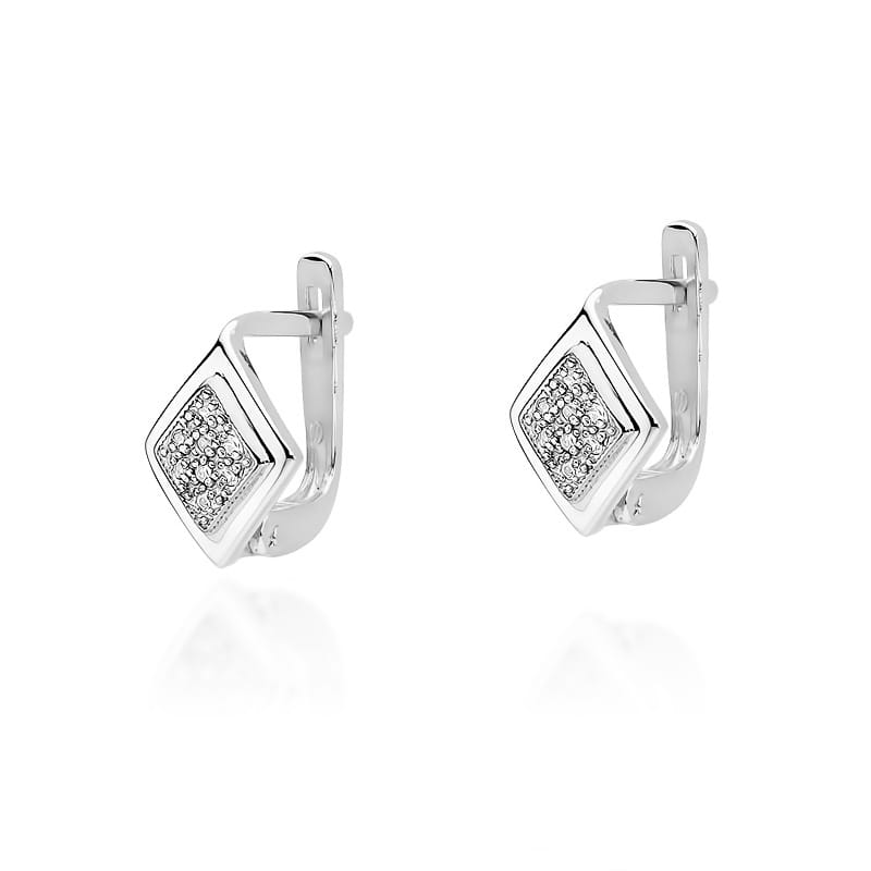 Náušnice KO052 s diamantmi biele zlato Au 585/1000 2
