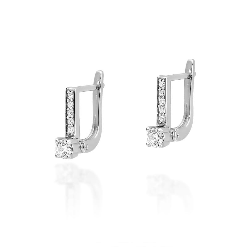 Náušnice KO053 Diamant 2 x 0,12ct biele zlato Au 585/1000 2