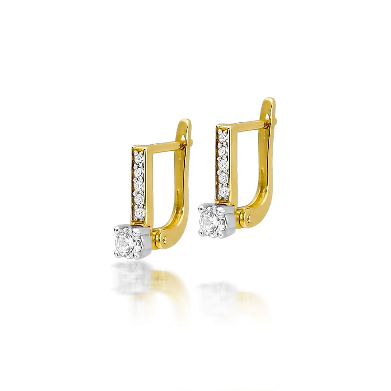 Náušnice KO053 Diamant 2 x 0,12ct žlté zlato Au 585/1000 2