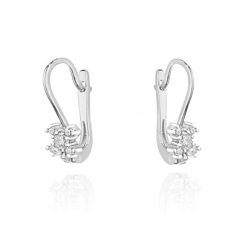 Náušnice KO054 Diamant 2 x 0,05ct biele zlato Au 585/1000 2