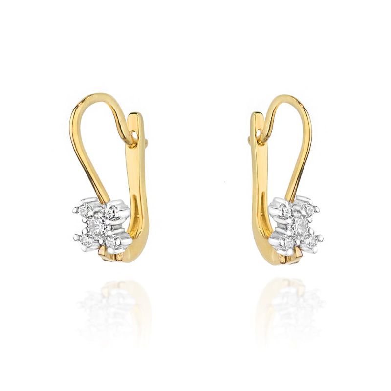 Náušnice KO054 Diamant 2 x 0,05ct žlté zlato Au 585/1000 2