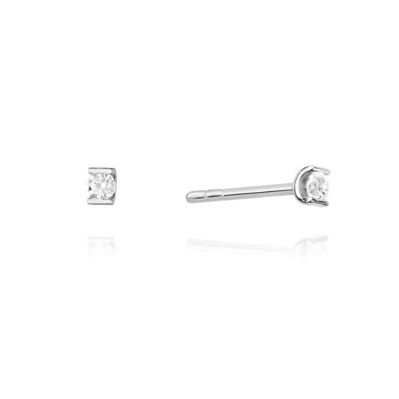 Náušnice KO055 Diamant 2 x 0,04ct biele zlato Au 585/1000 2