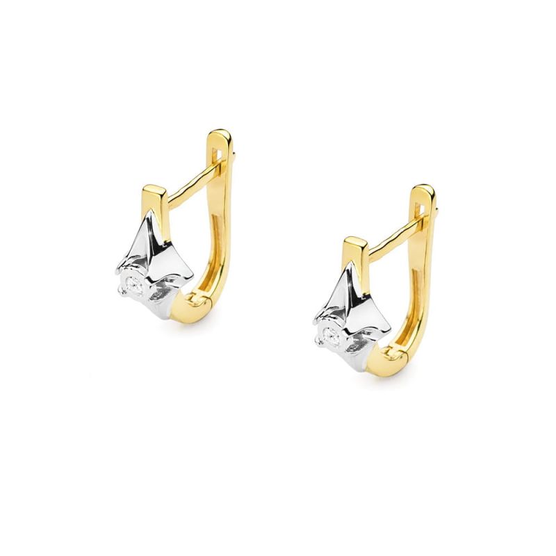 Náušnice KO056 Diamant 2 x 0,03ct žlté zlato Au 585/1000 2