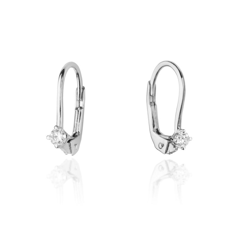 Náušnice KO057 Diamant 2 x 0,04ct biele zlato Au 585/1000 2