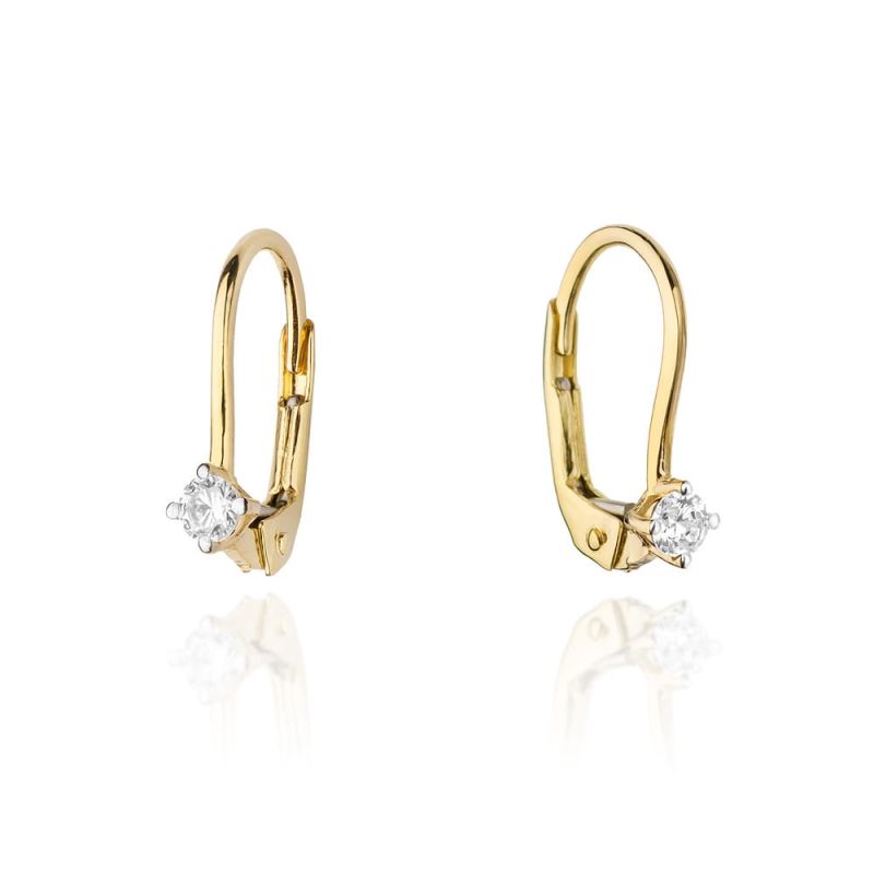 Náušnice KO057 Diamant 2 x 0,07ct žlté zlato Au 585/1000 2