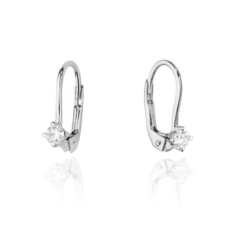 Náušnice KO057 Diamant 2 x 0,08ct biele zlato Au 585/1000 2