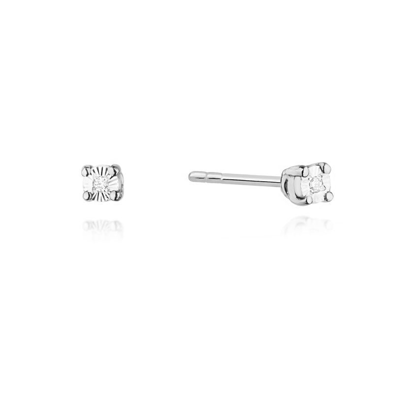 Náušnice KO058 Diamant 2 x 0,01ct biele zlato Au 585/1000 2