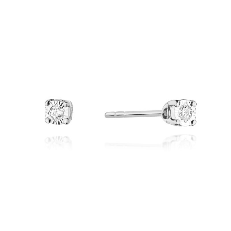 Náušnice KO058 Diamant 2 x 0,03ct biele zlato Au 585/1000 2