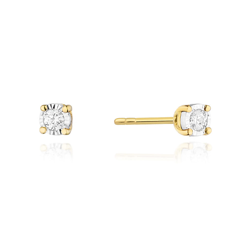 Náušnice KO058 Diamant 2 x 0,08ct žlté zlato Au 585/1000 2