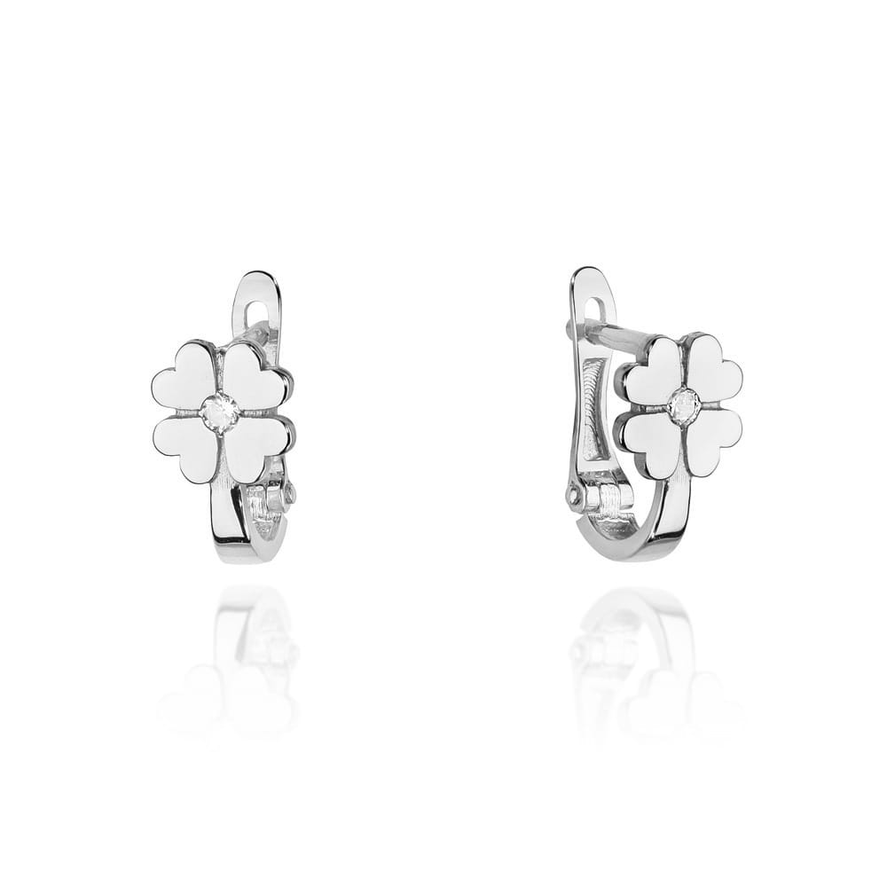 Náušnice KO060 Diamant 2 x 0,03ct biele zlato Au 585/1000 2