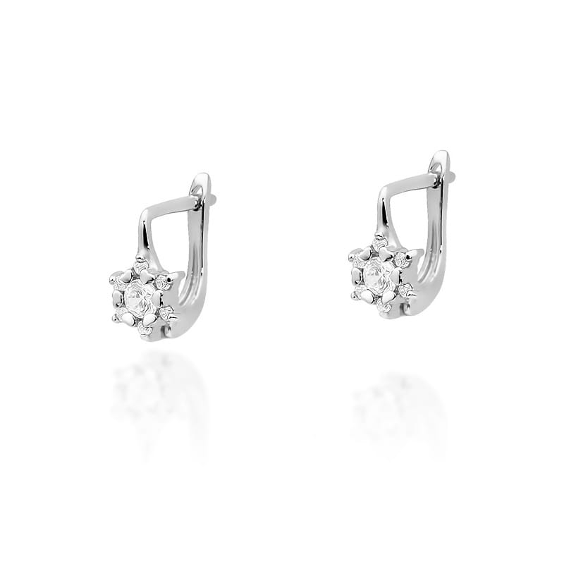 Náušnice KO061 Diamant 2 x 0,10ct biele zlato Au 585/1000 2