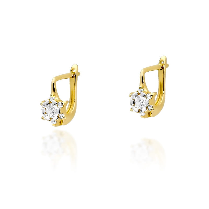 Náušnice KO061 Diamant 2 x 0,10ct žlté zlato Au 585/1000 2