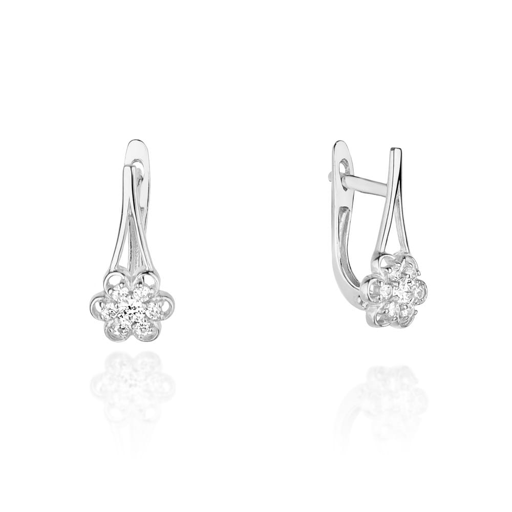 Náušnice KO062 Diamant 2 x 0,07ct biele zlato Au 585/1000 2