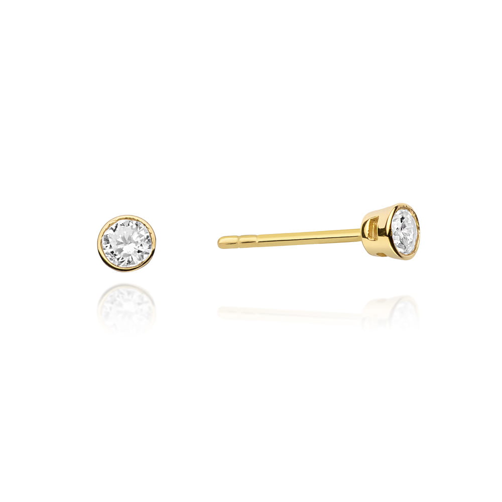 Náušnice KO067 Diamant 2 x 0,10ct žlté zlato Au 585/1000 2